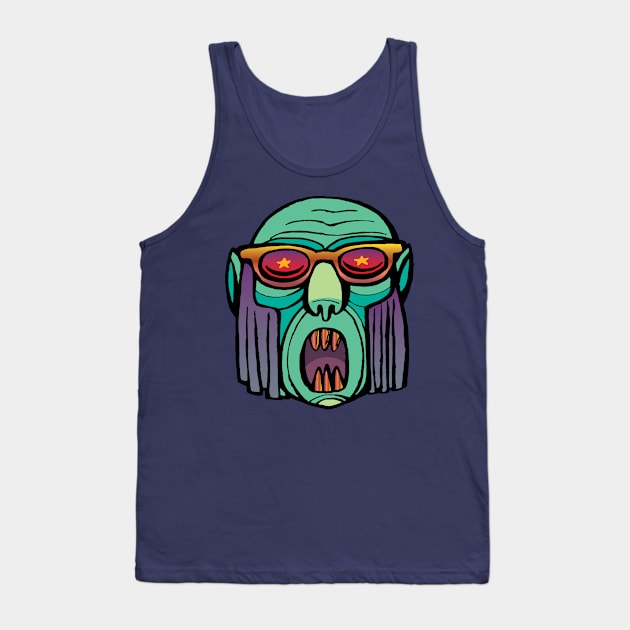 scream of a man with gold glasses Tank Top by duxpavlic